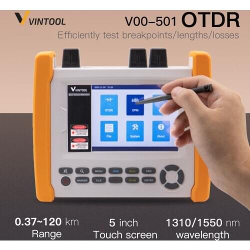 Smart OTDR 1310/1550nm with VFL/OPM 5 Inch Touch Screen Optical Time Domain Reflectometer