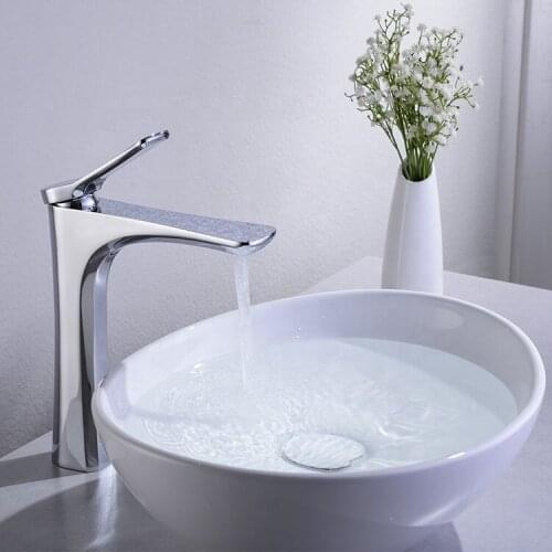 Original design High Quality Brass Bathroom sink faucet Single hole Tall Basin mixer Tap Fashion copper Bathroom faucet,Chrome
