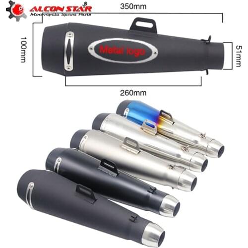 Alconstar- 51mm Universal Motorcycle Exhaust Pipe Moto Escape GP For M4 Exhaust Motocross Dirt Bike Cross ATV Dit Bike Racing