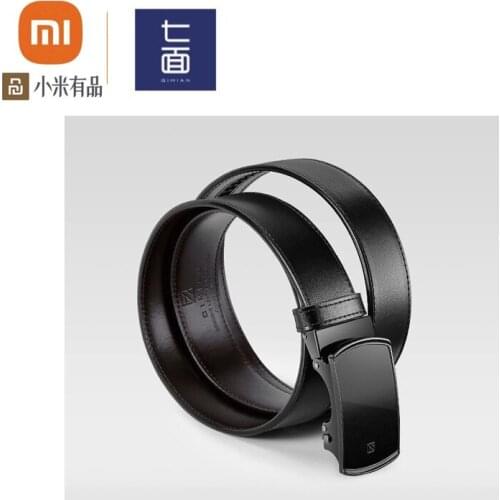 Youpin qimian 100% Leather Mens belt leather automatic buckle layer leather business casual simple belt