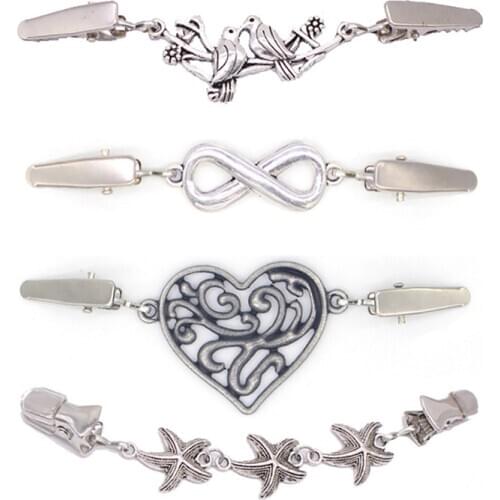 1Pc Retro Sweater Cardigan Clip Duck-mouth Clips Flexible Pin Brooch Shawl Shirt Collar Buckles For Clothing Decoration