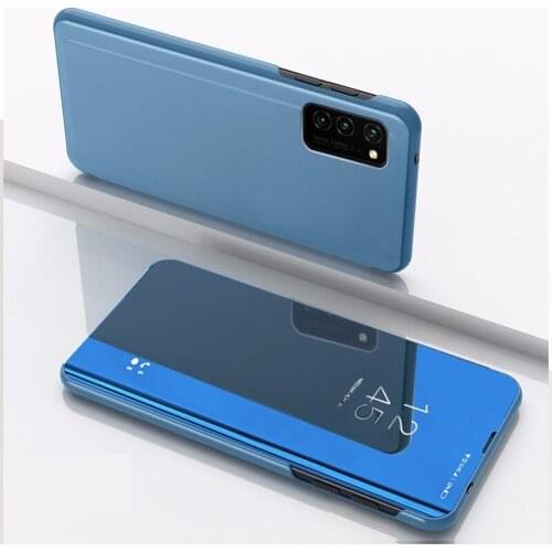 For Samsung Galaxy M31 M21 M30S Plated Mirror Horizontal Flip Case with Holder Cover Case for Galaxy M21 M30S Phone Fundas