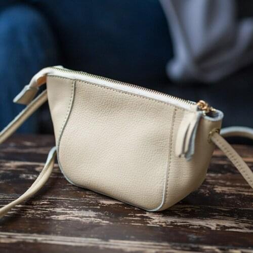 Fashion high-quality natural real cowhide ladies summer lightweight mini tassel shoulder bag simple luxury daily messenger bag