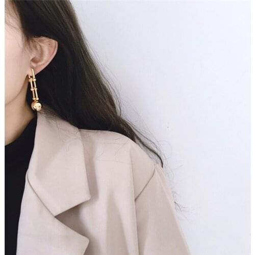 Womens fashion round ball U-shaped joint earrings S925 sterling silver original brand high-quality jewelry exquisite gifts