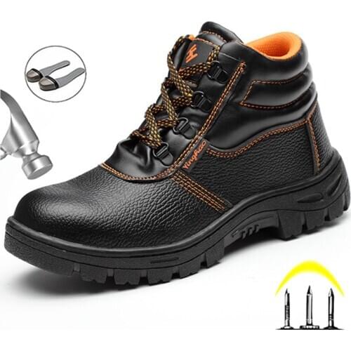 Winter Boots Men Anti-puncture Safety Shoes Men Work Boots Indestructible Industrial Shoes Anti-smash Work Shoes Free Shipping