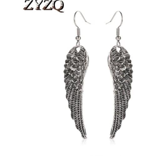 ZYZQ Vintage Accessories Drop Earrings Classic Angel Wings Design Hot Selling Women Jewelry Wholesale Lots&Bulk Elegant Earring