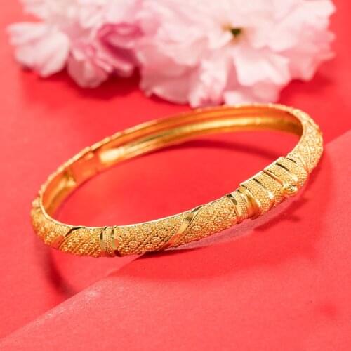 1Pcs Braclet Luxury Gold Color Jewelry Bangles indian Ethiopian African for Women Dubai Bracelet Party wedding Gifts Adjustable