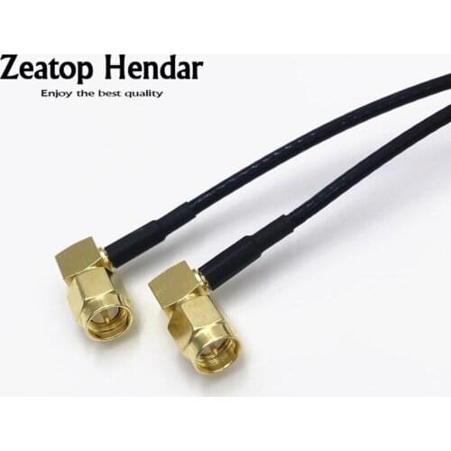 10Pcs Black RG316 Wire Right Angle SMA Male Jack to 90 Degree SMA Male Plug RF Coaxial Cable Connector 15CM 20CM 30CM 50CM 1M 2M