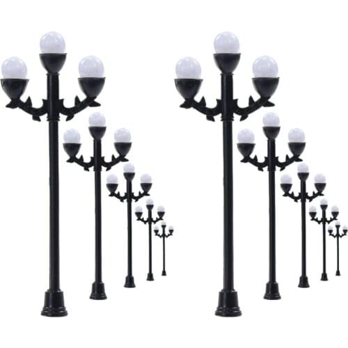 10pcs Model Railway Lamppost Lamps Street Lights HO Scale 6.5cm 6V New LFT04 model outdoor light model building kit