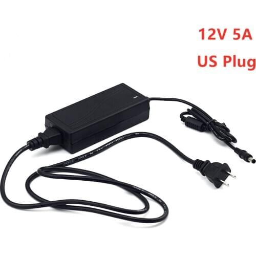 12V 5A DC Adapter AC 100-240V Converter Adapter Charger Power Supply US Plug