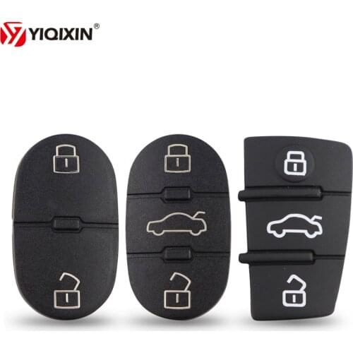2/3 Buttons Car Key Shell Silicone Rubber Button Pad Repair Skin For Audi A3 A4 A5 A6 A8 A2 TT B6 Q3 Q5 Q7 S LINE RS Case Pad