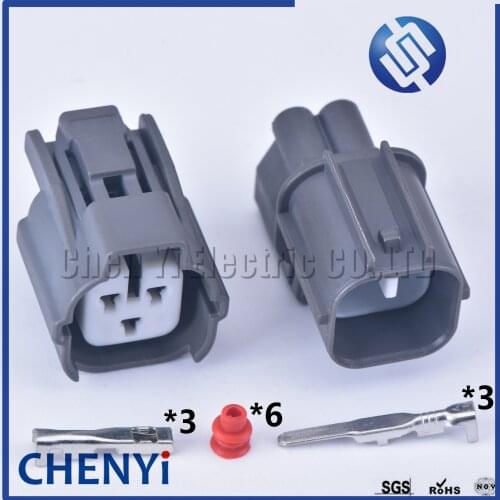 2 sets 3 Pin female Sealed automotive wire harness connector plastic electric plug for Excavator sensor solenoid valve 6189-0131