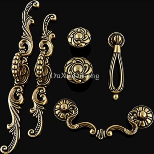 Retro Vintage 2PCS European Antique Kitchen Cabinet Door Handles Cupboard Wardrobe Dresser Drawer Cabinet Pulls Handles & Knobs