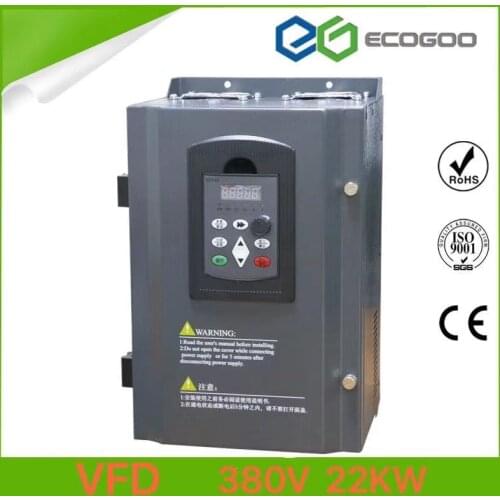 22KW 380V 3Phase Input 45A 30HP Frequency Inverter 3 Phase Output VFD Frequency Converter Motor Speed Controller 0-400HZ