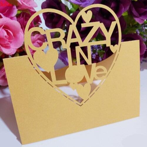 50pcs/Lot Love Heart Place Name Cards Laser Cut Wedding Party Table Name Place Cards Favor Decoration 7Z-SH218