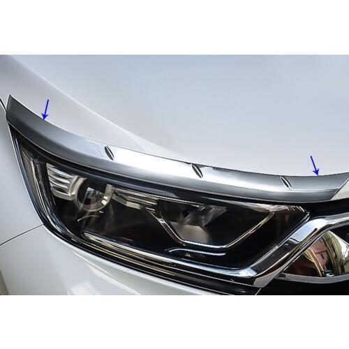 Car Cover ABS Chrome Head Front Light Eyebrow Headlamp Hoods Guard Frame 2pcs/Set For Honda CRV CR-V 2017 2018 2019 2020