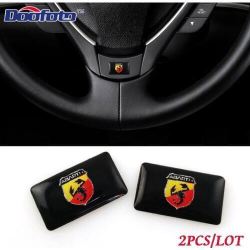 Car Styling 2pcs/lot 1.8cm Auto Logo Badge Emblem Brand Sticker Exterior Accessories Case For Fiat 500 For Abarth124 125
