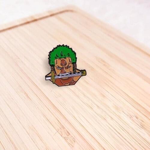 ONE PIECE Roronoa Zoro Ackerman Pins and Brooches for Women Men Lapel Pin Backpack Bags Hat Badge Gifts Metal Figure