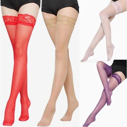 Womens Sexy Stocking Sheer Lace Thigh High Stockings Nets Female Hosiery Female Stockings Summer Over Knee Socks