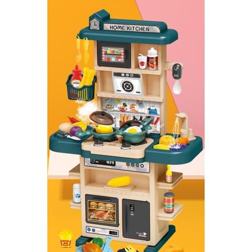 Indoor Gamemusic Girl 72cm Kid Kitchen Toy Simulation Spray Water Abs Dinnerware Pretend Play Cooking Table Set Childrens Gift