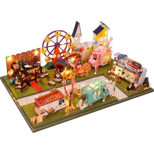 Cutebee DIY Doll House Wooden doll Houses Miniature dollhouse Furniture Kit Toys Casa for children Christmas Gift