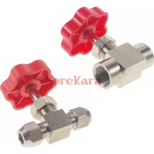 6mm 8mm 10mm 12mm Tube OD 1/8" 1/4" BSP Nickel-Plated Brass Plug Needle Valve