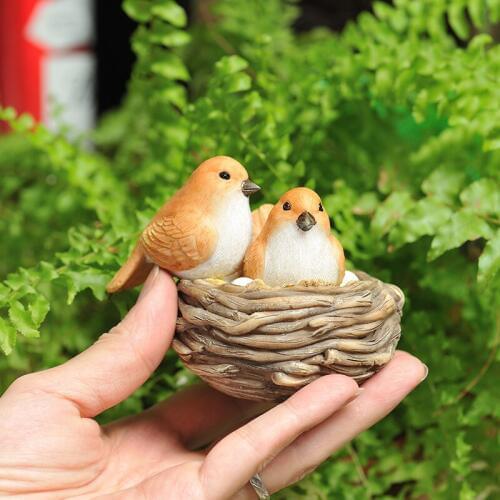 Creative Outdoor Garden Decoration Simulation Bird Cute Bird Nest Balcony Flower Pot Landscape Living Room Tv Cabinet Decoration