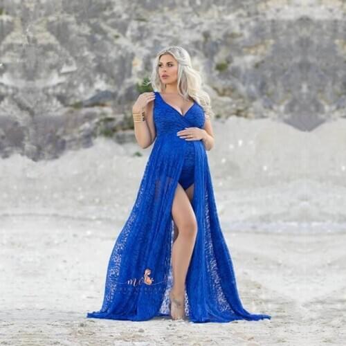 Summer Maternity Photography Bodysuits Dress Sleeveless Bodysuits Lace Dress For Photo Shooting