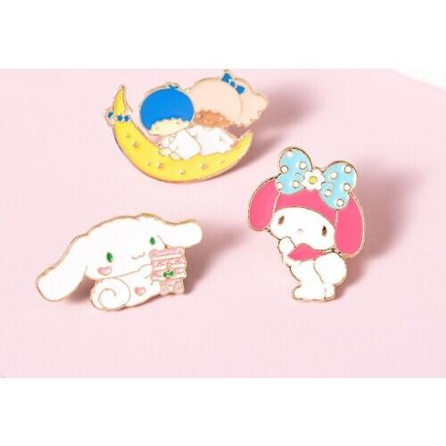 Cute Rabbit Enamel Pins Custom Cartoon Animal Boy and Girl Brooches Bags Clothes Label Pins Badges Jewelry Gift For Kids Friends