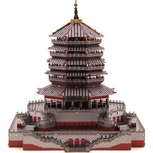 Microworld Models Multicolor Leifeng Tower DIY laser cutting Jigsaw puzzle building model 3D metal Puzzle Toys for adult gifts