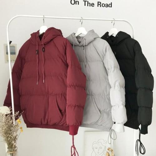 2021 New Winter Hong Kong Style Large Size Loose Trendy Mens Hooded Warm and Cotton Bread Jacket Pullover Hoodie Cotton Jacket