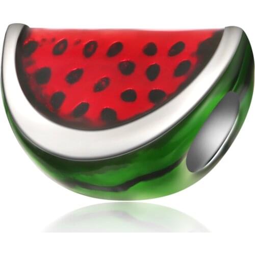 New Cute Watermelon Pineapple Cherry Apple Beads Fit Original Pandora Charms Bracelet DIY Women Jewelry