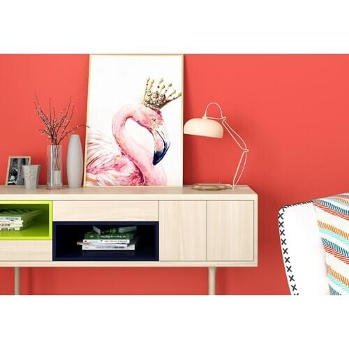 Red wallpaper solid solid color modern simple living room bedroom wine red TV background retro wallpaper