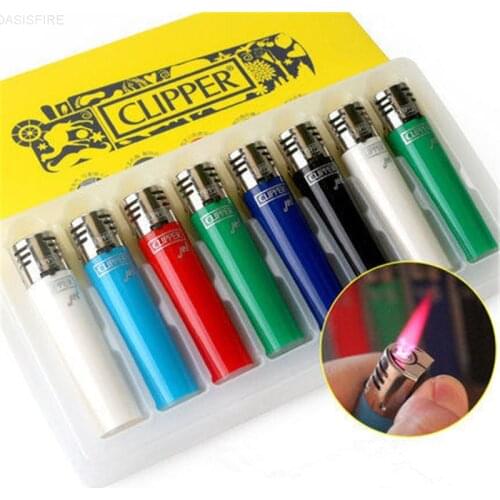 Original Clipper Windproof Lighter Personalized Creative Red Flame Lighter Refillable Gas Cigarette Cigar Accessories Mens Gift