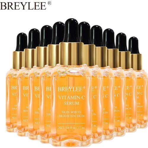 BREYLEE Vitamin C Whitening Serum Face Facial Brighten Skin Fade Dark Spots Freckle Skin Care Anti Remove Melanin Liquid 10PCS