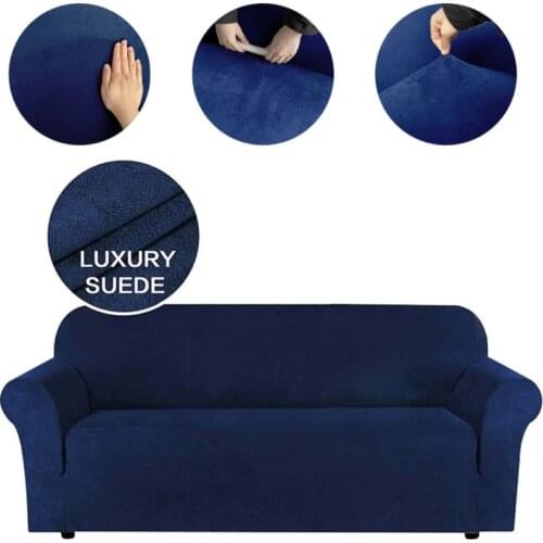 Thick Plush Sofa Cover for Living Room Velvet L Shaped Sofa Covers Waterproof Warm Couch Cover Strech Sofa Slipcover for Winter