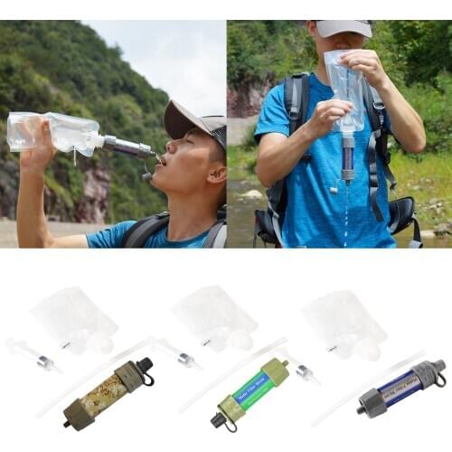 Portable Outdoor Survival Water Filter Personal Gravity Purifier Filtration