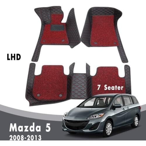 Luxury Double Layer Wire Loop For Mazda 5 2013 2012 2011 2010 2009 2008 (7 Seater) Car Floor Mats Carpets Custom Styling Parts