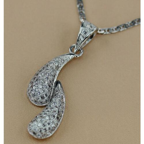 SHUNXUNZE Luxury jewellery christmas Wedding pendants for women best sell dropshipping White Cubic Zirconia Rhodium Plated R3131