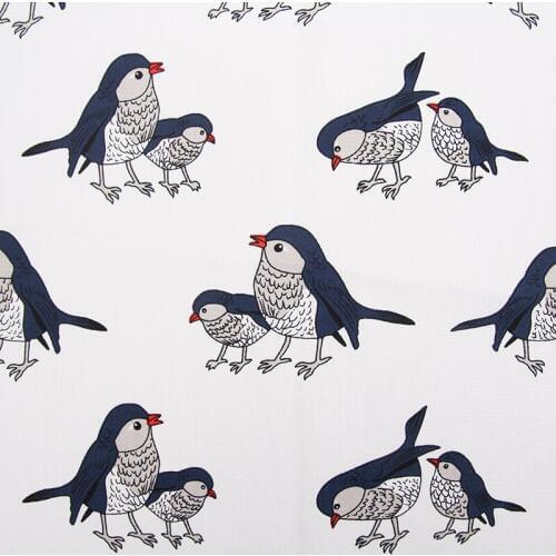 100%cotton sateen stretch bird printed fabric for sewing women clothing upholstery tissue wedding dress by 140cm width
