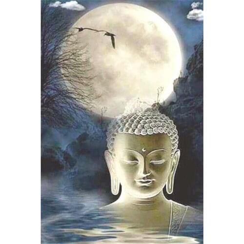 Buddha Printed Fabric 11CT Cross Stitch Embroidery Patterns DMC Threads Craft Knitting Hobby Sewing Room Decor Promotions