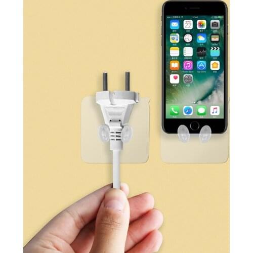 Power Plug Socket Hanger Holder Wall Mounted Self Sticky Hooks 5pcs Strong Adhesive Hook Multi-function Wall Storage Hooks