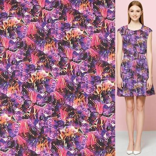 Colorful Abstract design 100% silk Crepe DE chine fabric 140cm width,SCDC901