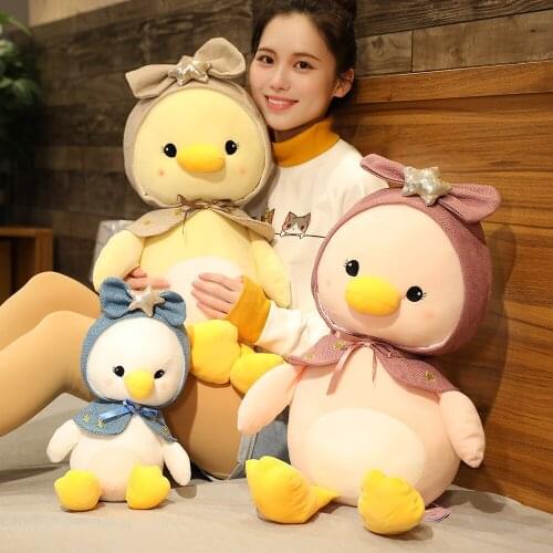 1pc 30-65CM Cute Headband Duck Plush Toys Lovely Stuffed Soft Animal Dolls for Children Girls Home Decor kawaii Toys Gifts