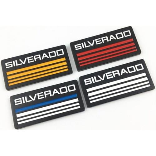 1PC SILVERADO Emblem Badge Pillar Car Fender Side Logo Symbol For 1988 89 90 91 92 93 94 1500 2500 3500
