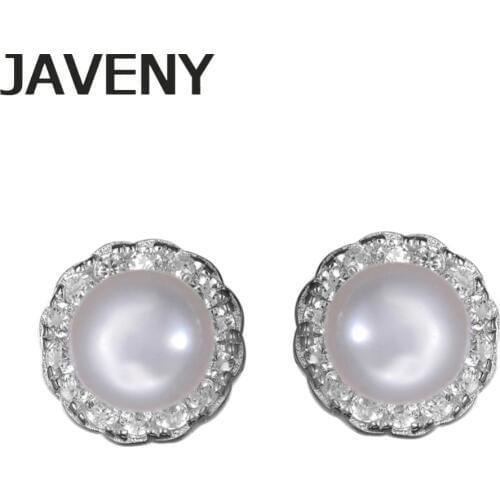 925 Sterling Silver CZ Cubic Zirconia Fresh Water Pearl Wedding Bridal Earrings for Womens Birthday Gifts 10pcs Lot Wholesale