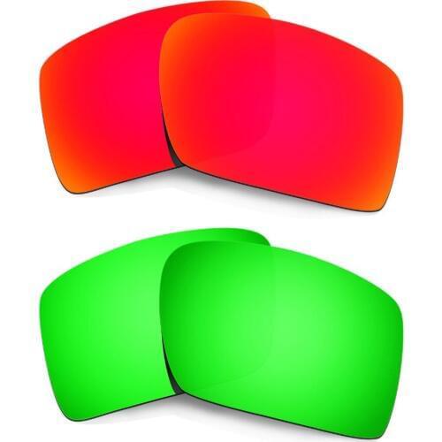 2 Pairs HKUCO For Eyepatch 2 Polarized Replacement Lenses Increase Clarity Red & Emerald Green