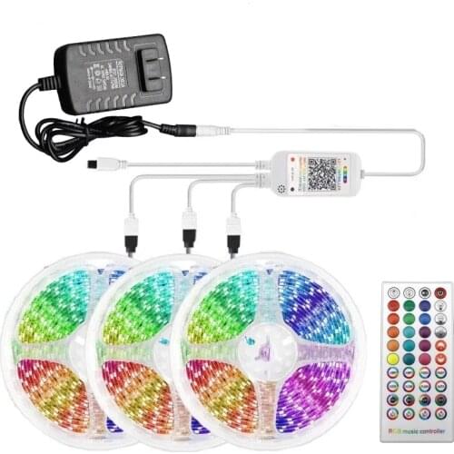 3 Rolls Connect LED Light Strips 12V IP68 Bluetooth Controller Flexible RGB Decoration BackLight Lamp Night light For Bedroom
