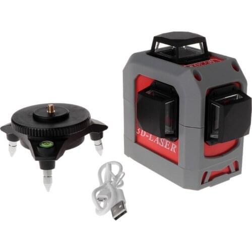 3D Laser Level 360 Degree 12 Line Self-Leveling Tool 65ft 20m for Construction