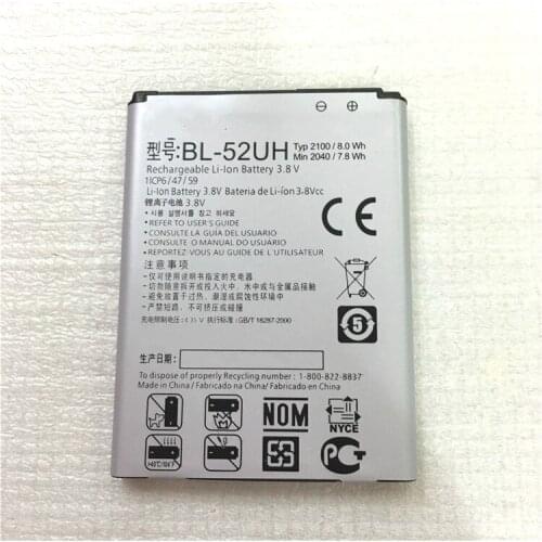 2100mAh Battery for LG L65 L70 MS323 D280N D285 D320 D325 DUAL SIM H443 Escape 2 VS876 BL-52UH + track code